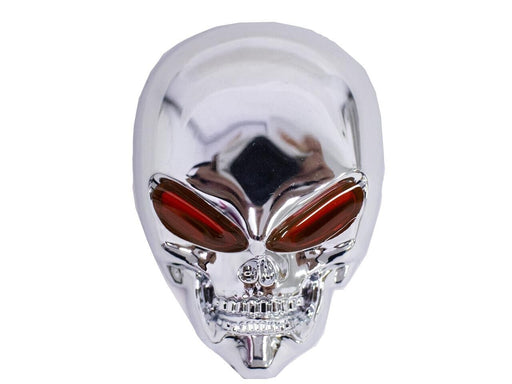 3D Skull Alien Decal for any Flat Surface - Chrome Red Car Decals Skull Emblem