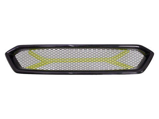 Front Mesh Grille Aluminum Front Brace Bar For 2018-2021 Subaru WRX STI Yellow Painting