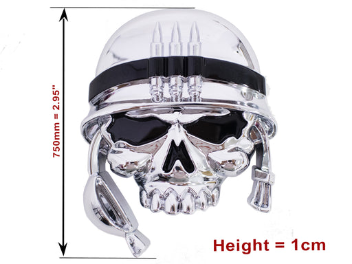 3D Soldier Army Skull Decal for Any Flat Surface Chrome Car Decals as a Emblem