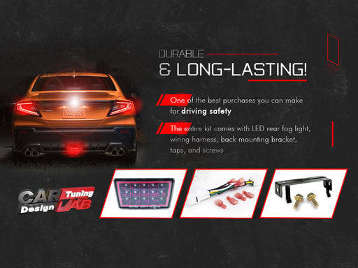 F1 LED Rear Fog Light Kit Plug and Play Brake Light CL/RD For 2022+ Subaru WRX