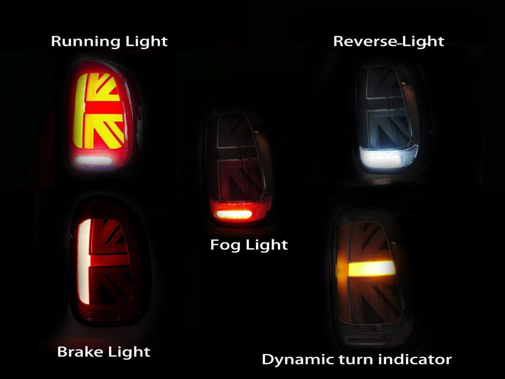 Jack Union LED Tail lights UK Flag For Mini Cooper Countryman R60 Mk1
