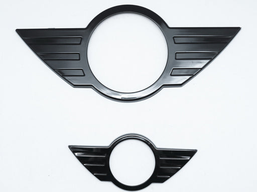 Front & Rear Glossy Black Emblem Badge Cover For Mini Cooper Countryman R60 Mk1