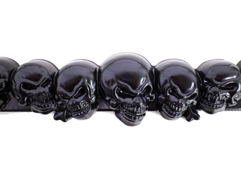 3D Custom Chrome Metal Aluminum Skull License Plate Frame USA Type Black