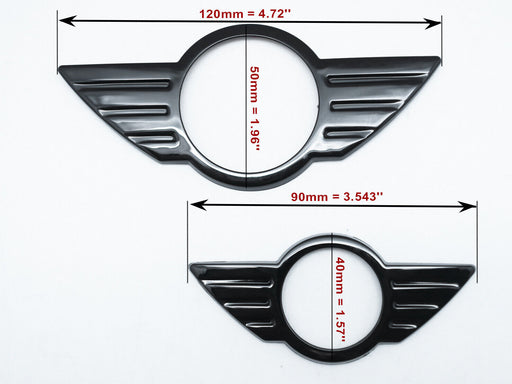 Front&Rear Glossy Black Emblem Badges Cover For Mini Cooper R50 R52 R53 R58 R59