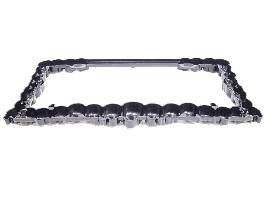 3D Custom Chrome Metal Aluminum Skull License Plate Frame USA Type Black