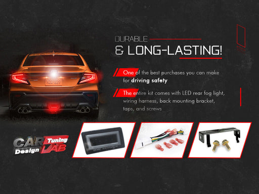 F1 LED Rear Fog Light Kit Plug and Play Brake Light Smoked For 2022+ Subaru WRX