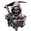 3D Grim Reaper Decal for any Flat Surface - Chrome Black Car Decals Skull Emblem