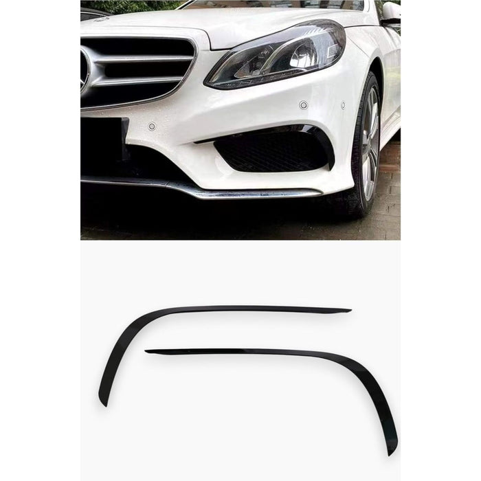 Front Bumper Canards Blades Gloss Black for Mercedes-Benz E-Class W212 (2014–2017)
