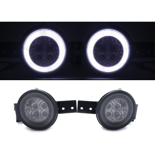 LED Turn Signal Indicator Halo Ring Light Smoke Compatible With Mini Cooper R50 R52 R53 S