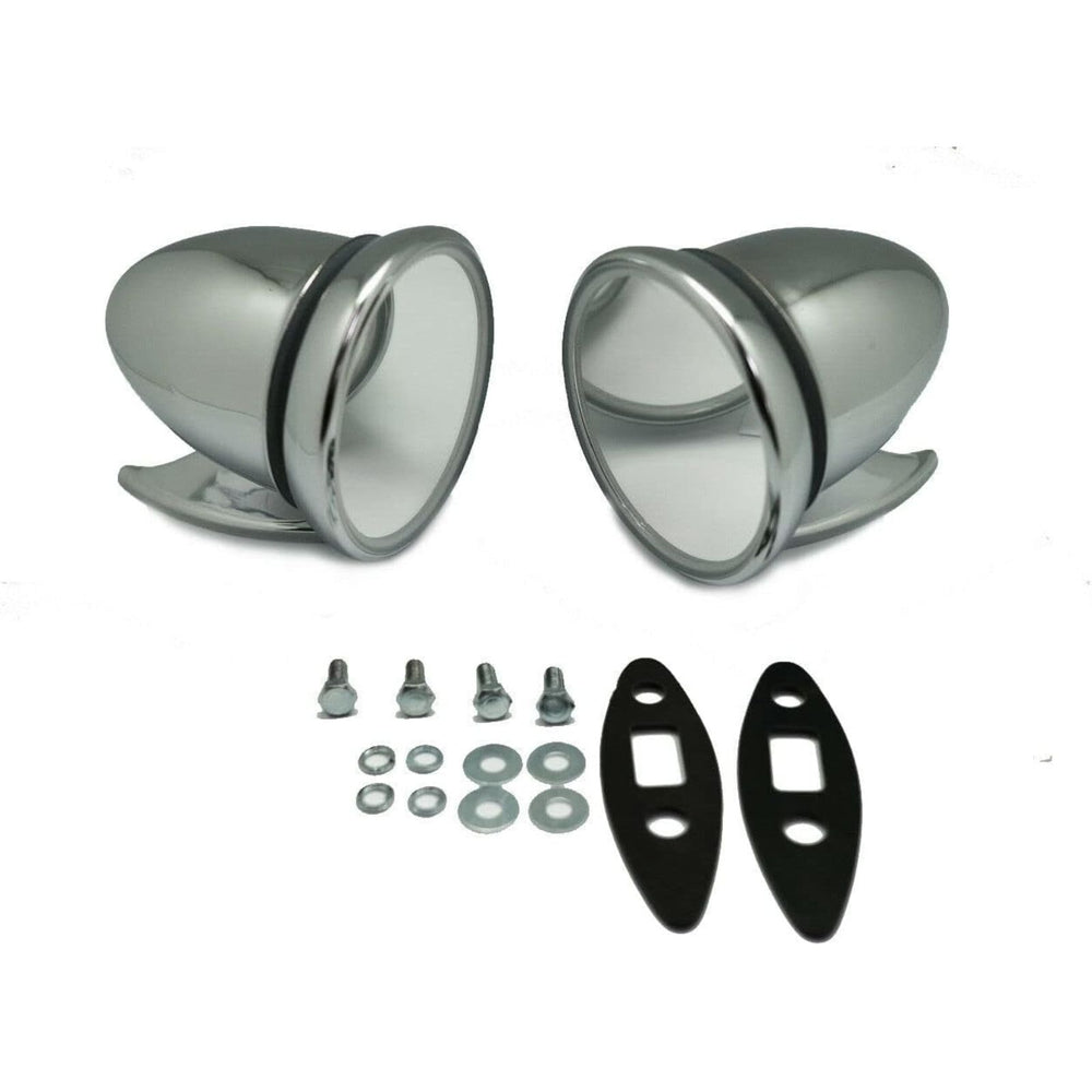 Universal Vintage Classic Chrome Outside Mirrors Pair - Retro Round Style for 60's 70's 80's Cars