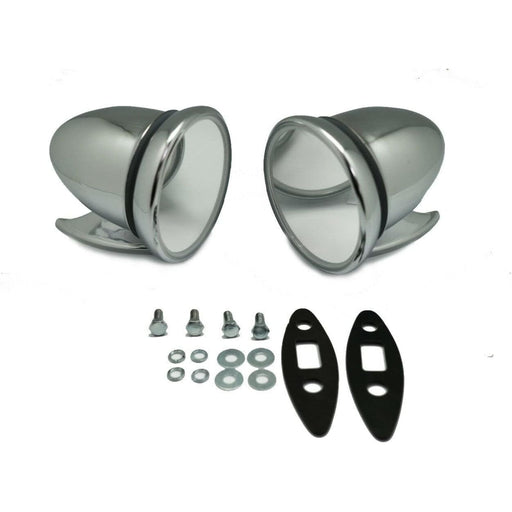 Universal Vintage Classic Chrome Outside Mirrors Pair - Retro Round Style for 60's 70's 80's Cars