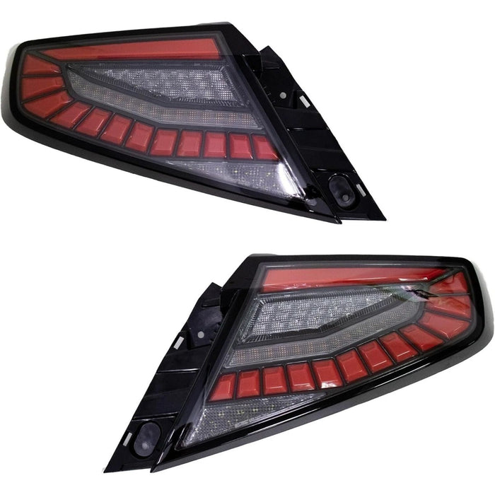 LED Tail Lights with Sequential Indicator & Startup Animation (Red Bar / Black Housing) – For Subaru WRX VB (2022–Up)
