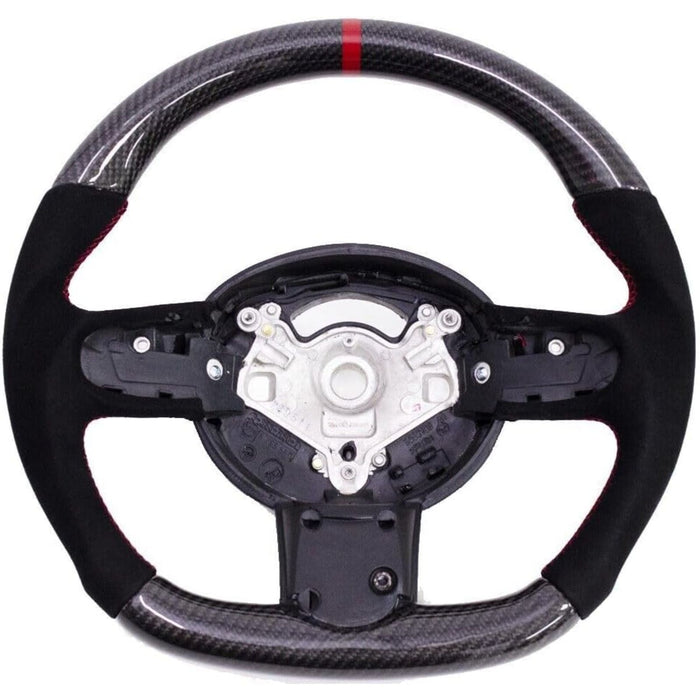 Custom Carbon Fiber Steering Wheel with Red Stripe for Mini Cooper R50 / R52 / R53 (2002–2008)