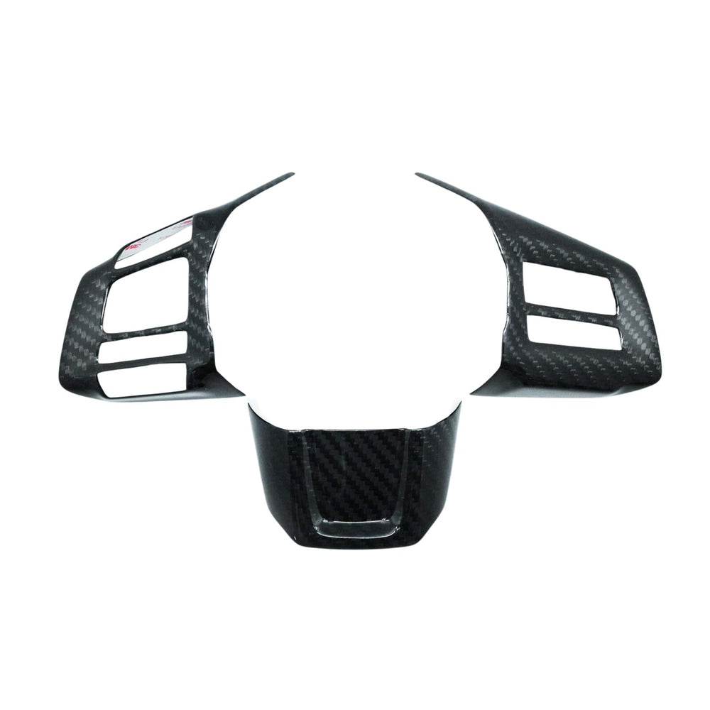 Carbon Fiber Steering Wheel Covers Compatible With 2015-2019 Subaru WRX STI VA (Glossy Finish)