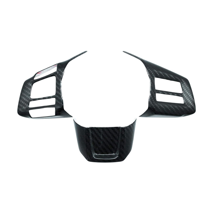 Carbon Fiber Steering Wheel Covers Compatible With 2015-2019 Subaru WRX STI VA (Glossy Finish)