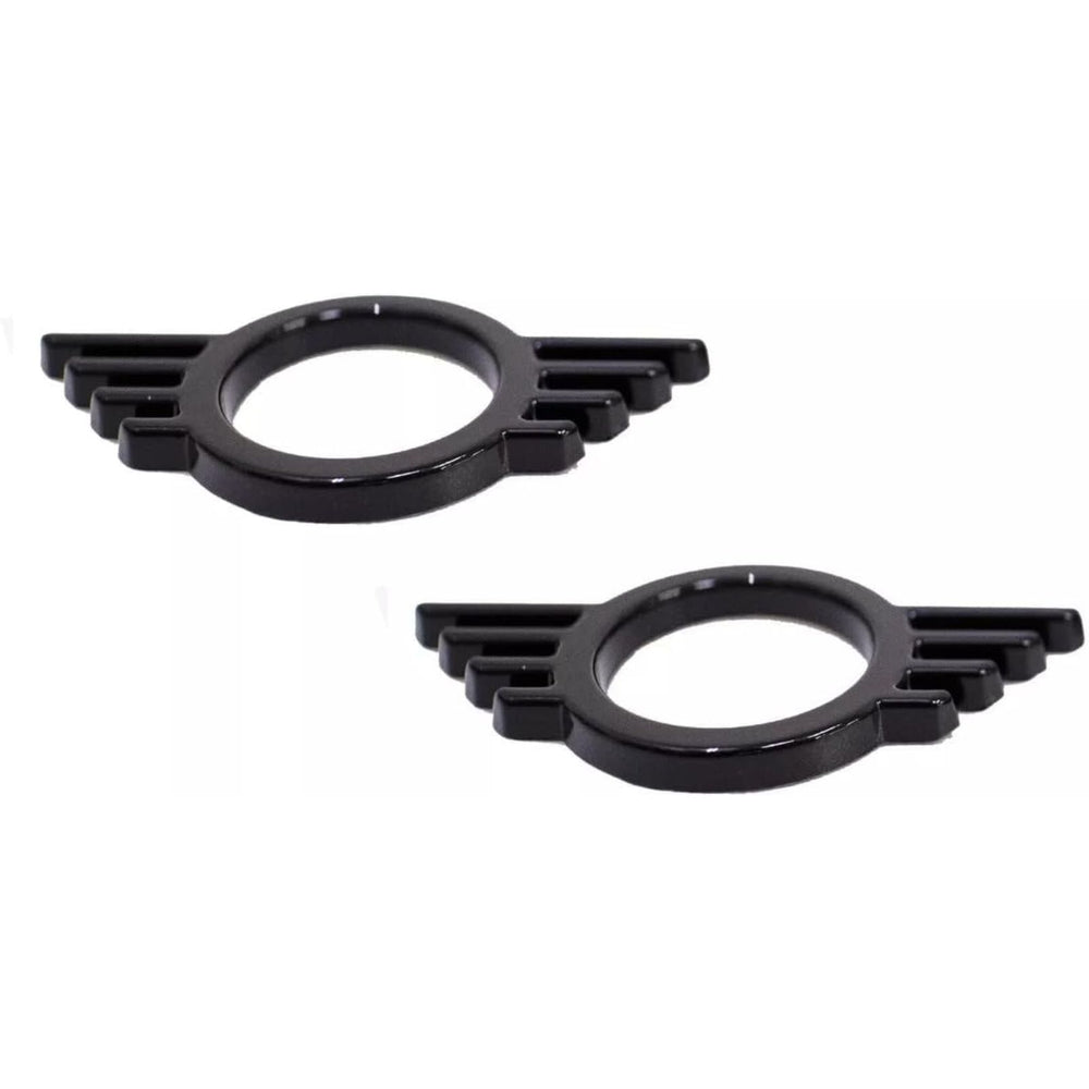 Black Satin Metal Door Pin Surround Badge – 2pcs for MINI Cooper (Gen1 / Gen2 / Gen3)