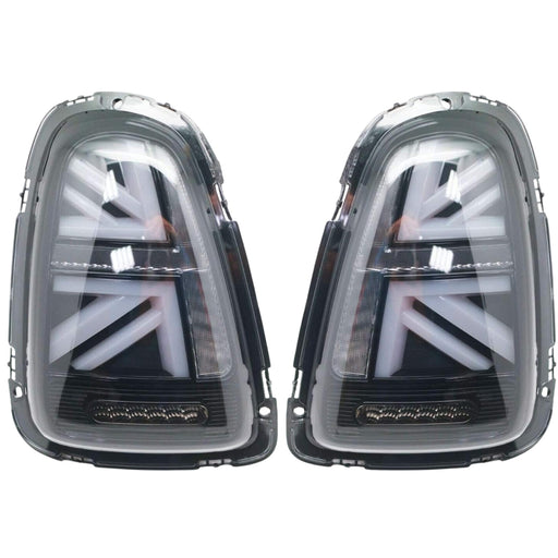 LED Tail Lights Compatible With 2010-2013 Mini Cooper R56 R57 R58 R59 Gen2 - Union Jack Smoke
