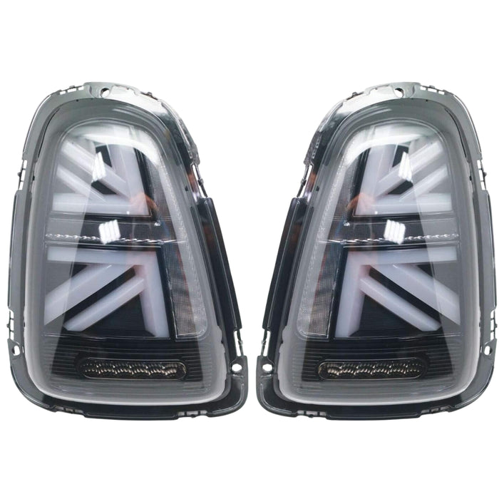 LED Tail Lights Compatible With 2010-2013 Mini Cooper R56 R57 R58 R59 Gen2 - Union Jack Smoke