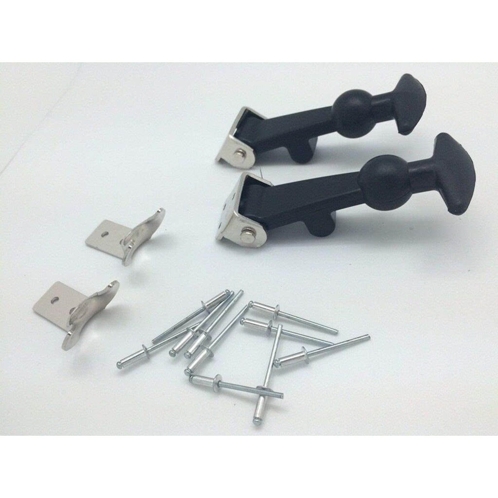 Universal Black Rubber Hood Bonnet Pins Kit Lock Latch Catch Hold-Down ...