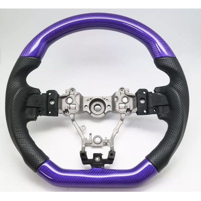 Purple Carbon D-Shape Leather Steering Wheel for 2015–2021 Subaru WRX STI VA