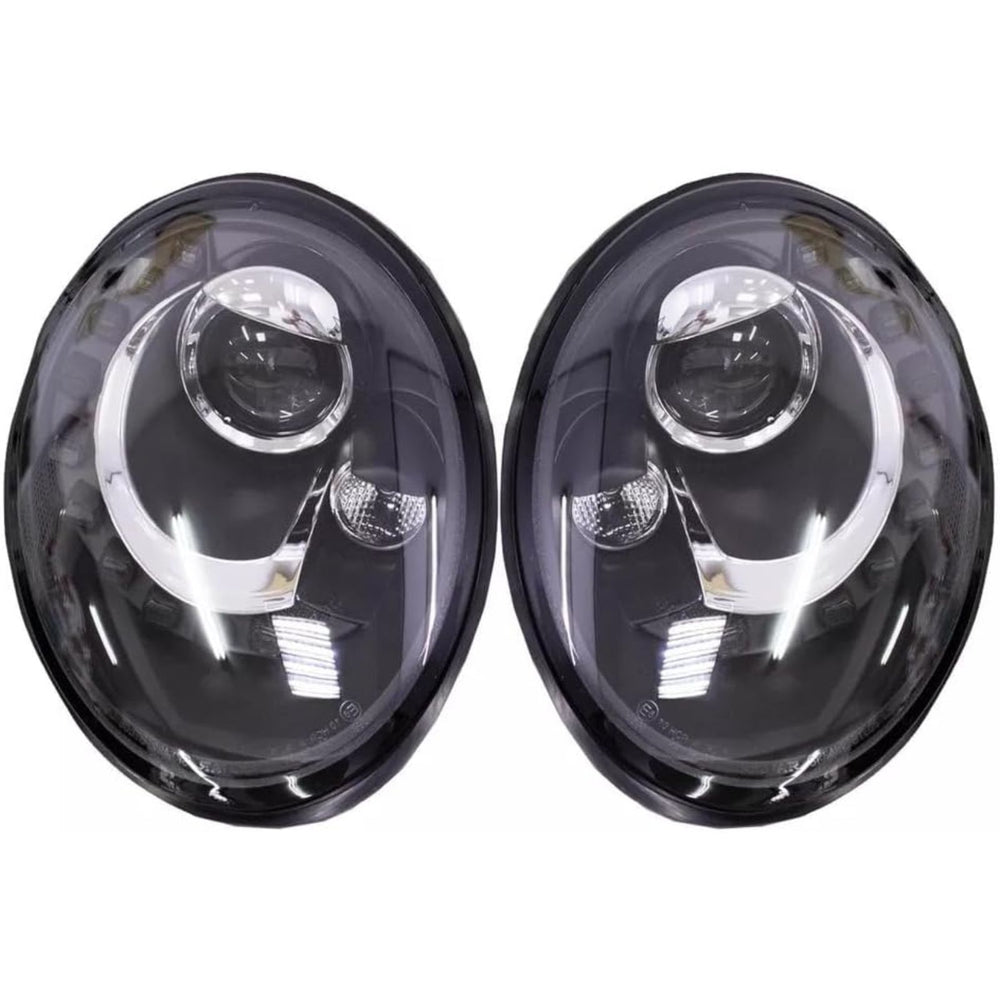 LED Projector Headlights with High/Low Beam for Volkswagen Beetle 2006–2011 Black
