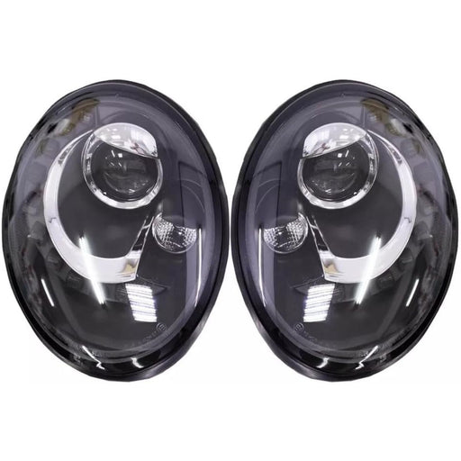 LED Projector Headlights with High/Low Beam for Volkswagen Beetle 2006–2011 Black