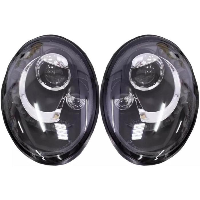 LED Projector Headlights with High/Low Beam for Volkswagen Beetle 2006–2011 Black