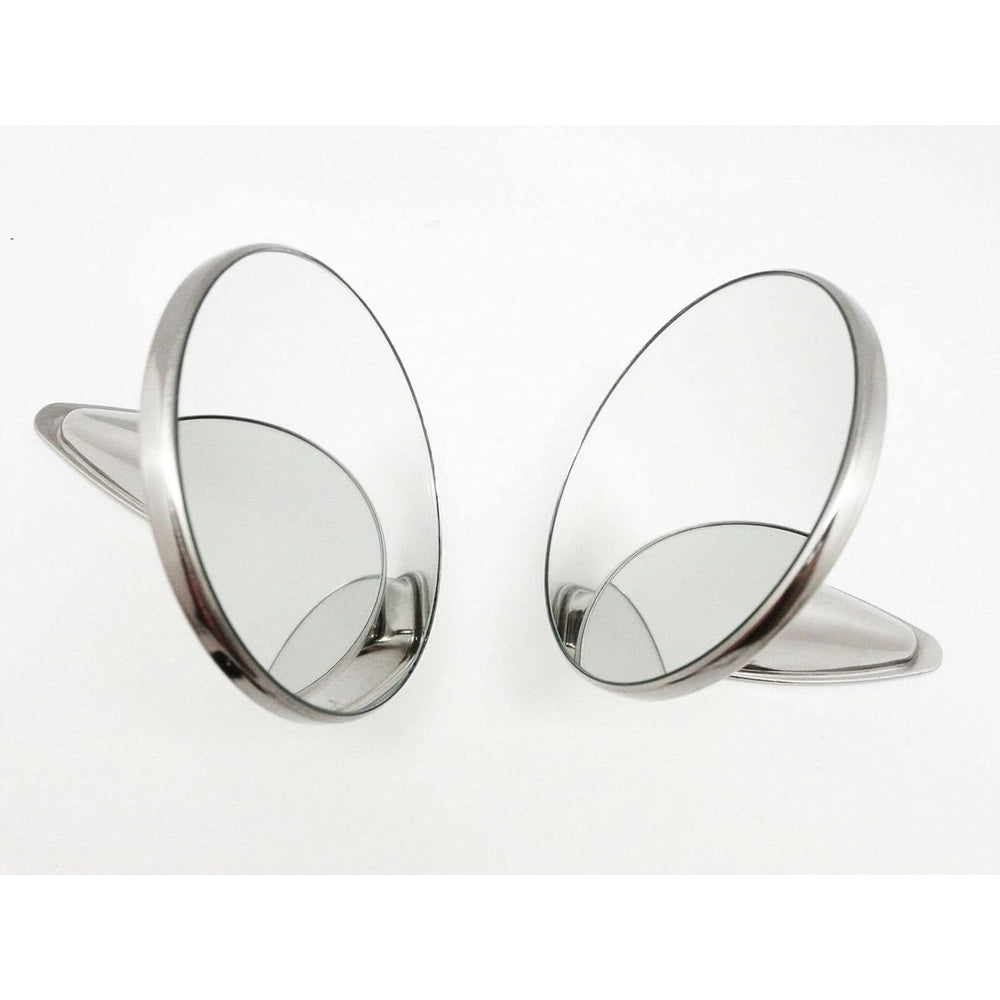 Vintage Classic Round Chrome Mirrors Set – Universal Fit (60s–80s Style)