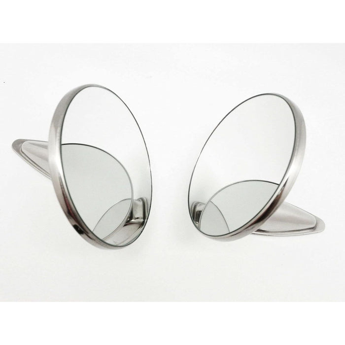 Vintage Classic Round Chrome Mirrors Set – Universal Fit (60s–80s Style)