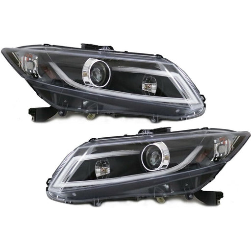 Projector Headlights Assembly with LED Daytime Running Light Bar Compatible with 2012-2015 Honda Civic Sedan
