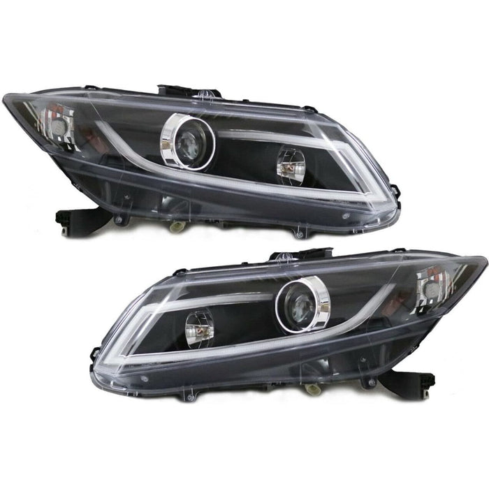 Projector Headlights Assembly with LED Daytime Running Light Bar Compatible with 2012-2015 Honda Civic Sedan