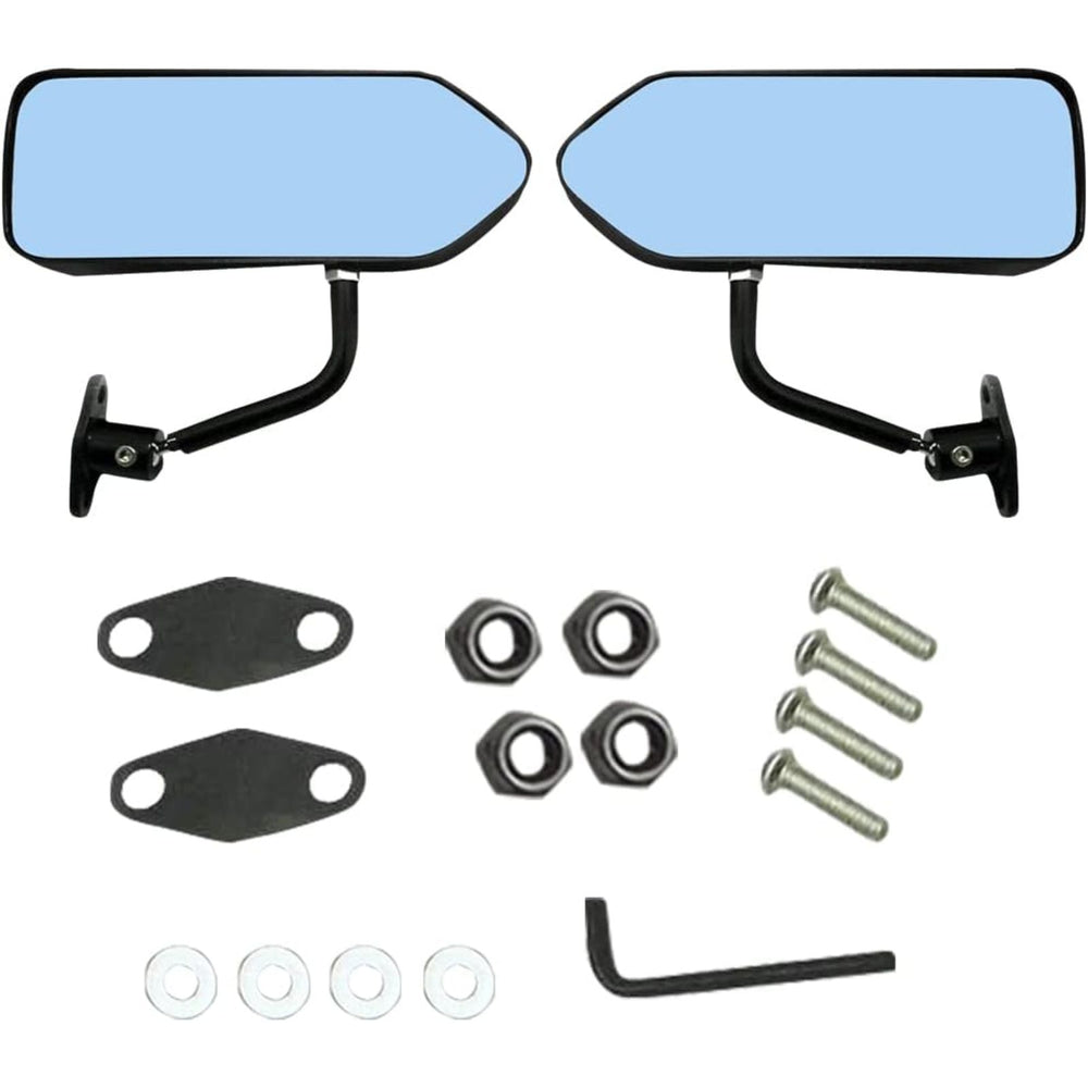 F1 Style Black Gloss Side View Mirrors Universal Fit (2-Piece Set)