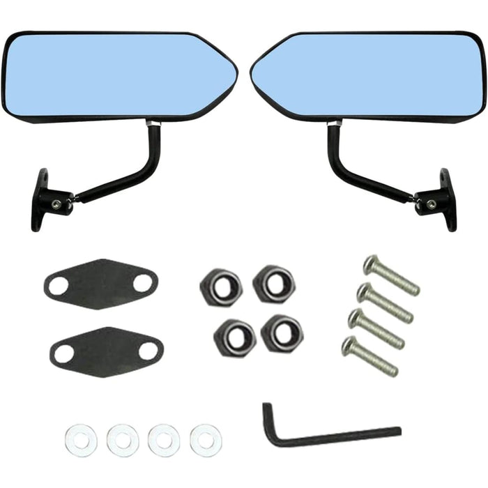 F1 Style Black Gloss Side View Mirrors Universal Fit (2-Piece Set)