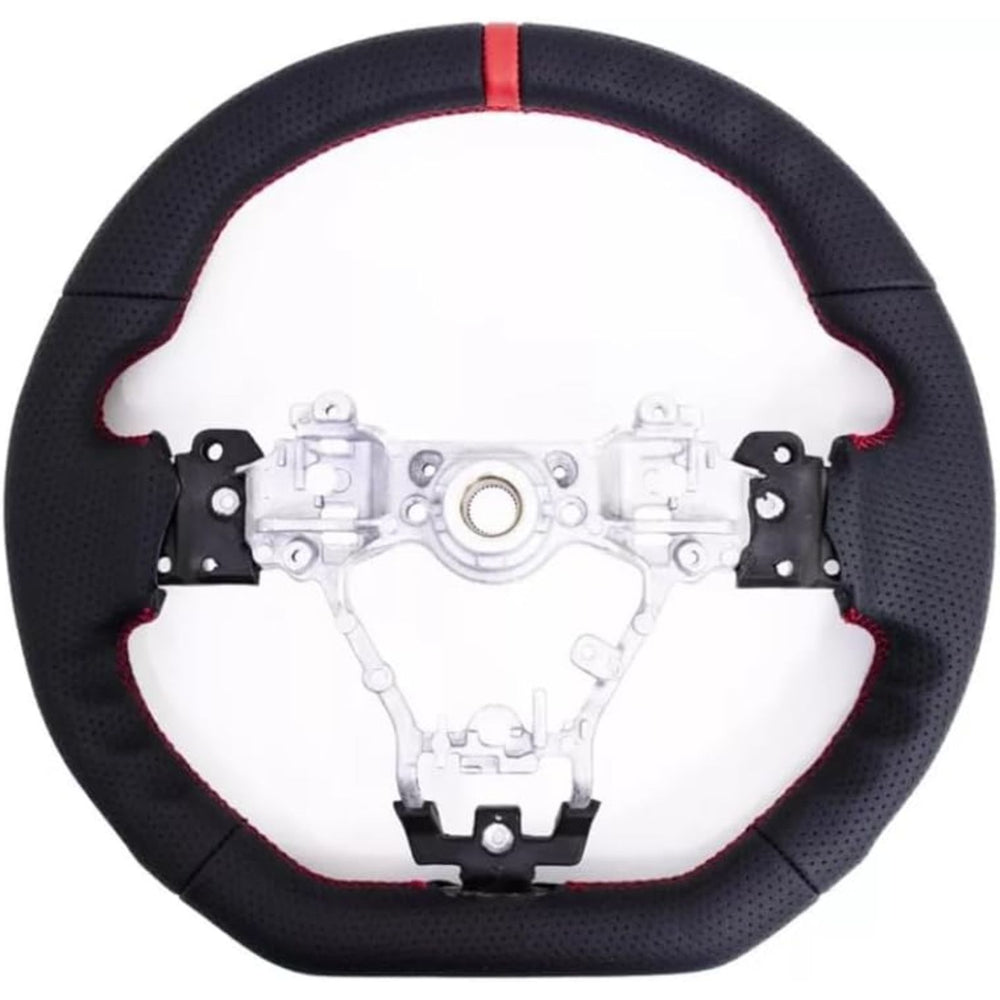 Black Perforated Leather Steering Wheel with 12 O’Clock Stripe – 2015–2021 Subaru WRX STI VA