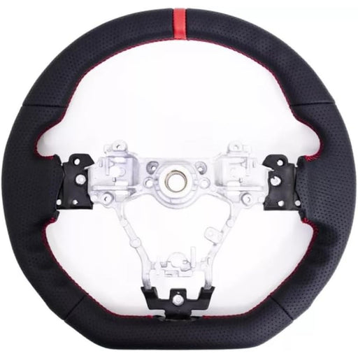 Black Perforated Leather Steering Wheel with 12 O’Clock Stripe – 2015–2021 Subaru WRX STI VA