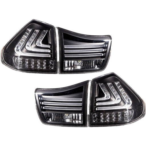 LED JDM Black Tail Lights with Sequential Turn Signals for Lexus RX330 / RX350 2004–2009