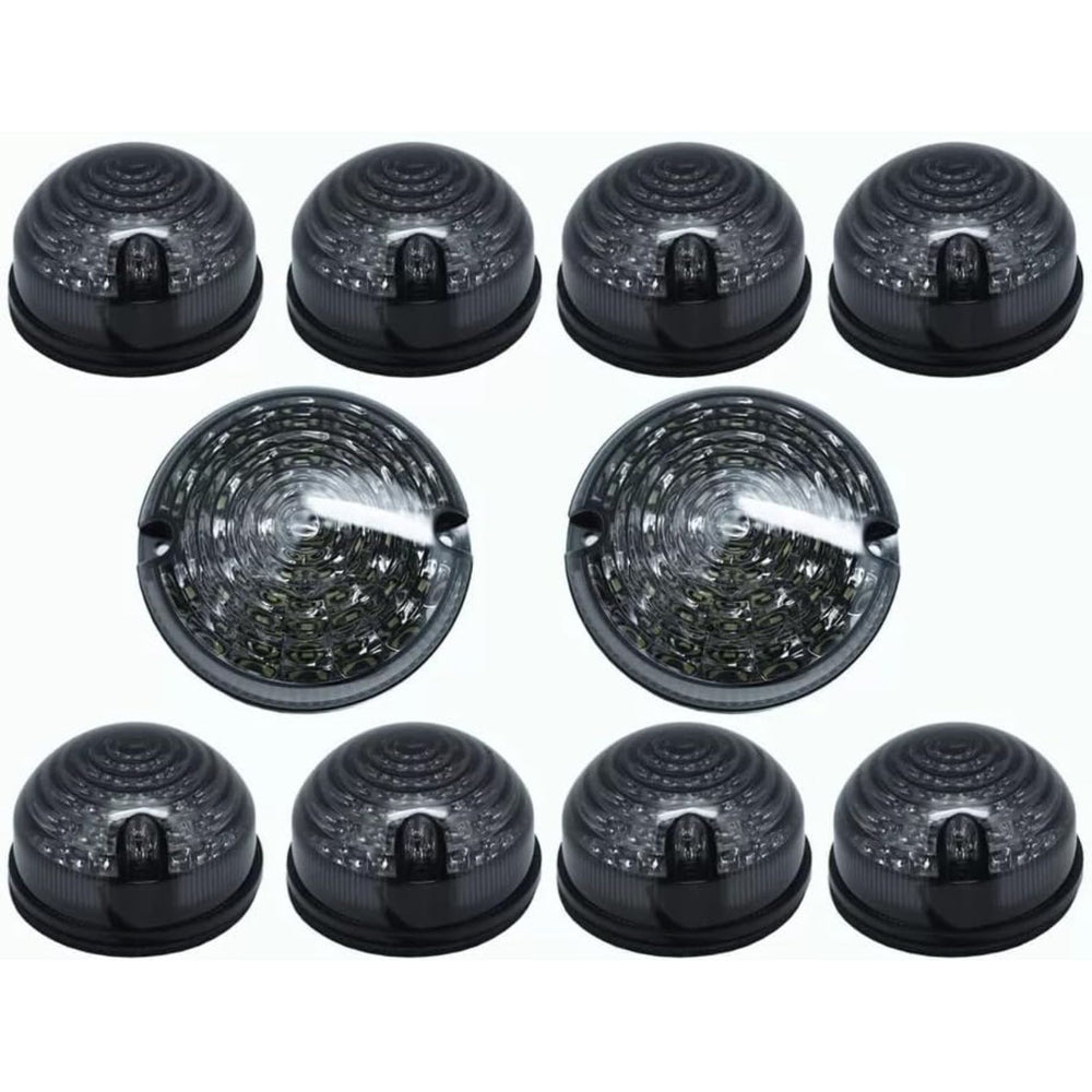 Exterior Lights - 73mm LED Upgrade Lamps Kit Smoke Lens for 1990-2016 Land Rover Defender