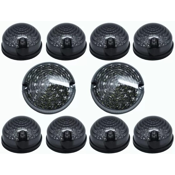 Exterior Lights - 73mm LED Upgrade Lamps Kit Smoke Lens for 1990-2016 Land Rover Defender