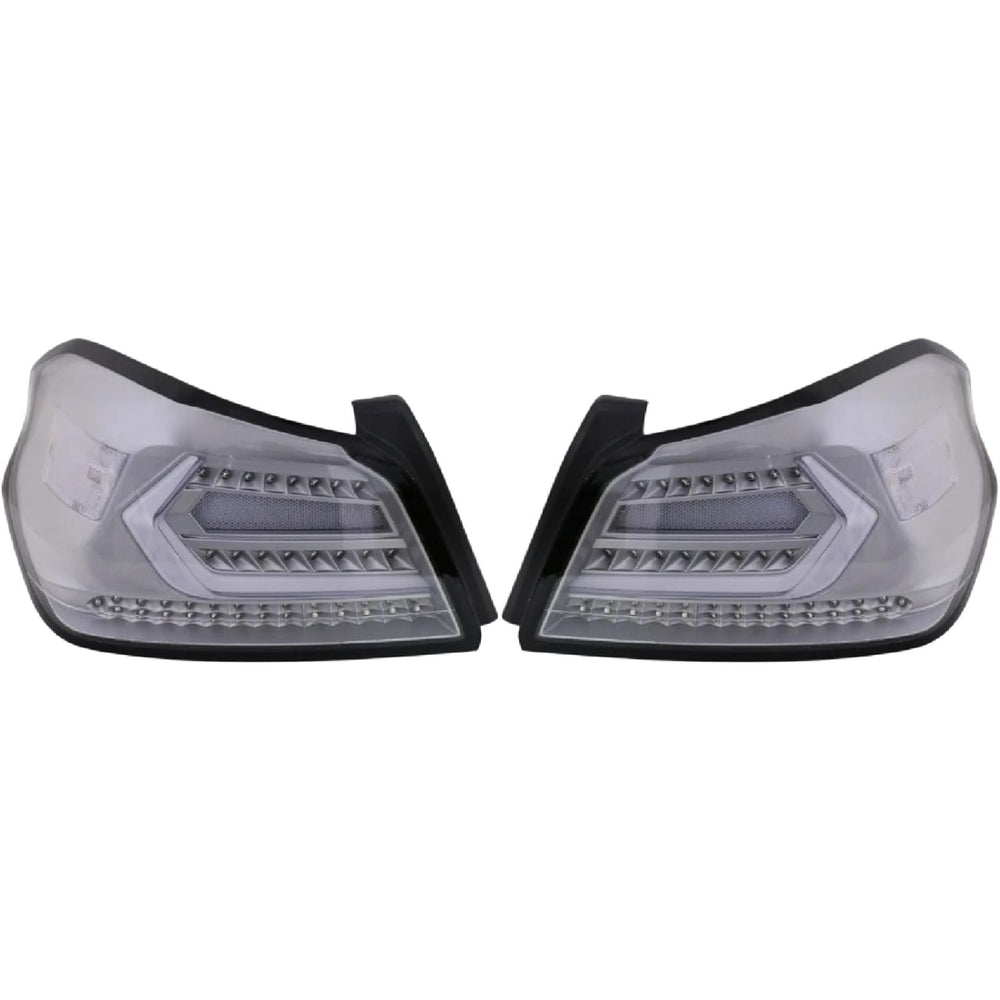 LED Tail Lights with Sequential Indicator – Clear Lens White Bar for Subaru WRX STI (2015–2021)