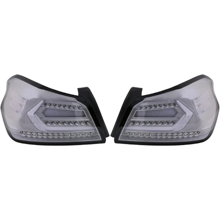 LED Tail Lights with Sequential Indicator – Clear Lens White Bar for Subaru WRX STI (2015–2021)