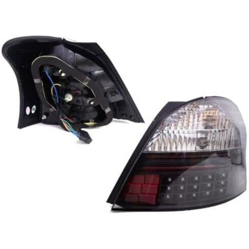 LED Black Rear Tail Lights Pair for Toyota Yaris Hatchback (2006–2008)