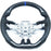 Carbon Fiber D-Type Steering Wheel with Blue Stitching & Blue Stripe Compatible with 2018-2022 Ford Mustang