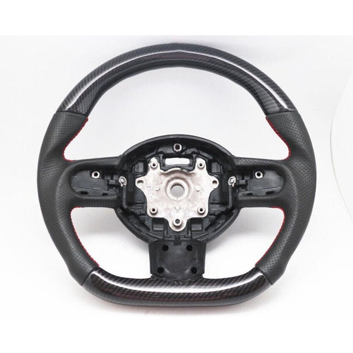 Carbon Fiber Perforated Leather Steering Wheel Red Stitching for Mini Cooper R55 R56 R58 R59 S Mk2 2007–2013