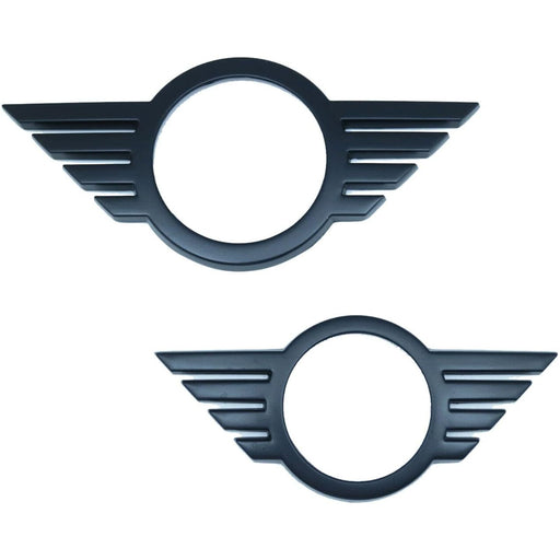 Metal Front & Rear Matte Black Emblem Badge Cover Compatible with 2018+ Mini Cooper F55 F56 F57