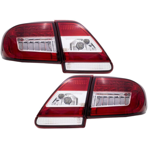 LED Tail Lights L-Shape Black Housing / Red Signal for Toyota Corolla Altis (2011–2013)