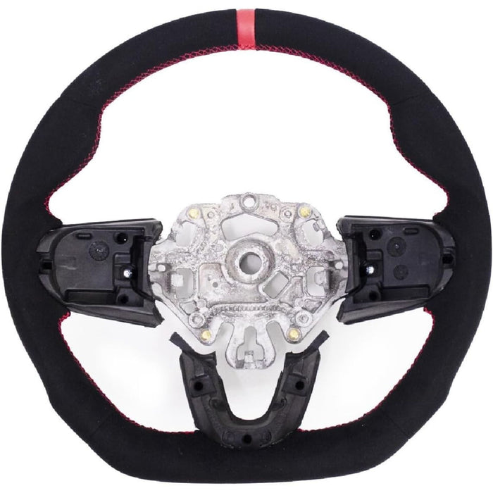 Full Suede Steering Wheel with Red Stripe – For Mini Cooper F54/F55/F56/F57/F60 S & JCW Gen3 (2014–2021)
