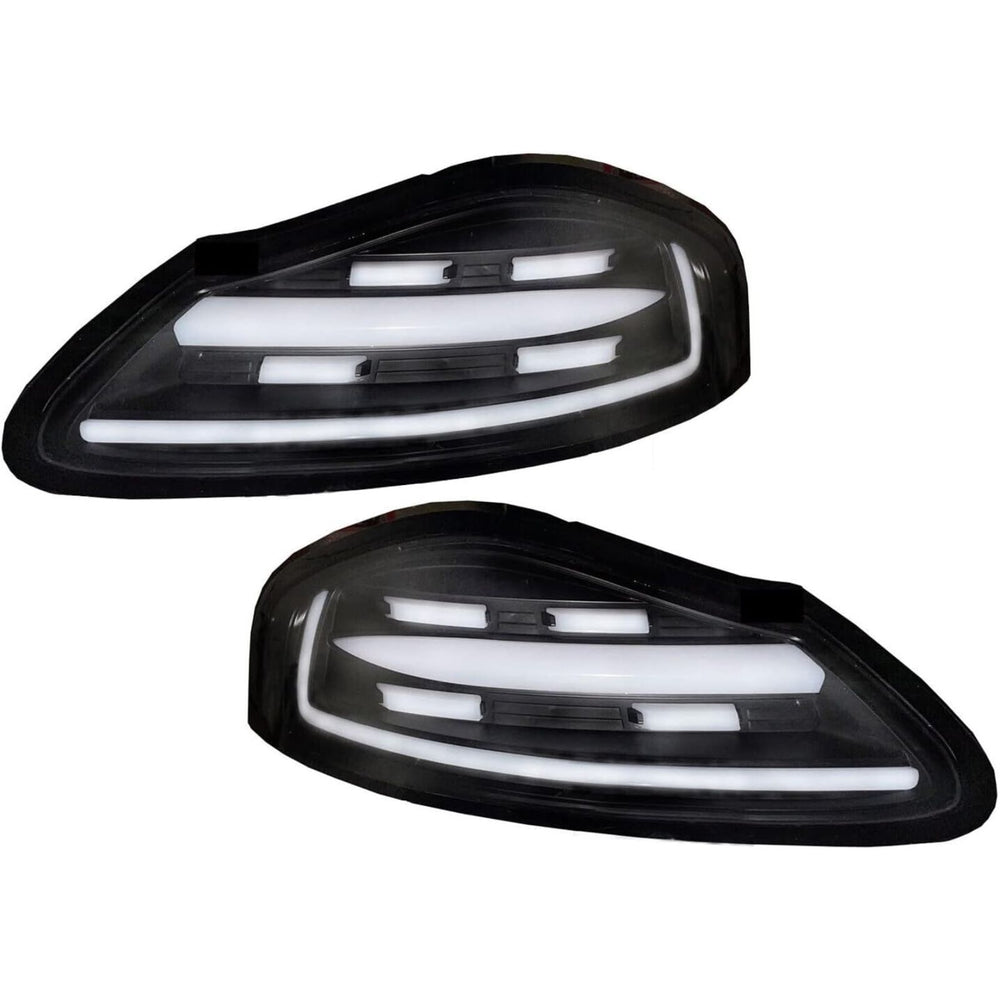 LED Tail Lights with Sequential Amber Signals for Porsche Boxster 986 (1997–2004) White Bar / Black Housing