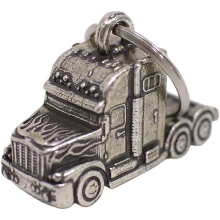 Semi-Truck Bell Keychain (Handcrafted Pewter) – Good Luck & Road Safety Charm