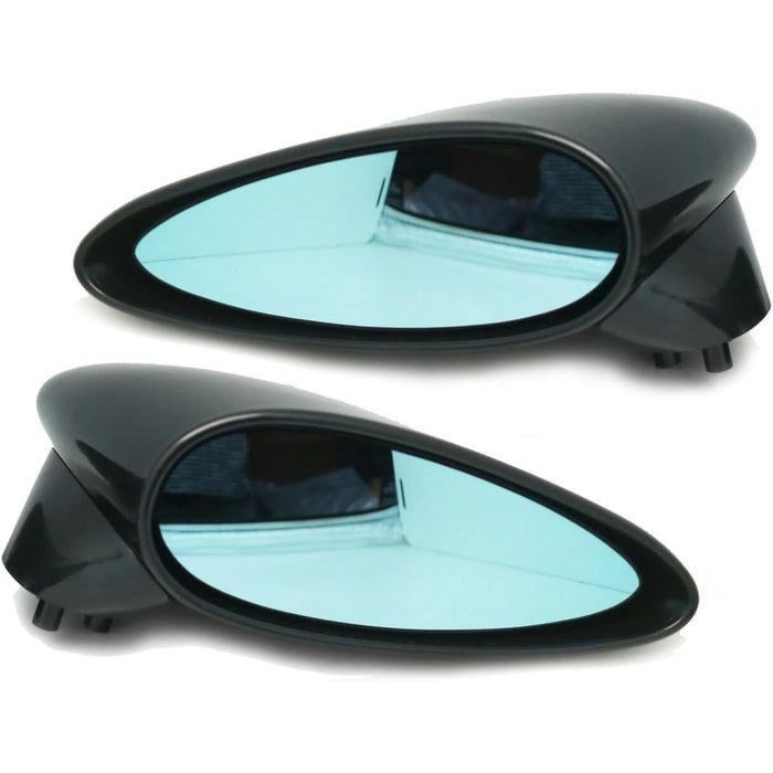 Sport Style Door Mirror Assembly (Black / Blue Lens) – For Honda Fit Gen2 (2007–2014)