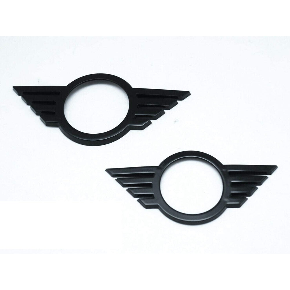 Front & Rear Glossy Black Emblem Badge Cover Compatible With Mini Cooper Clubman F54 (2019+)